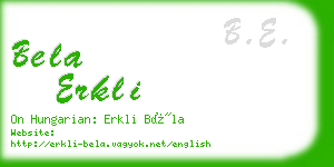 bela erkli business card